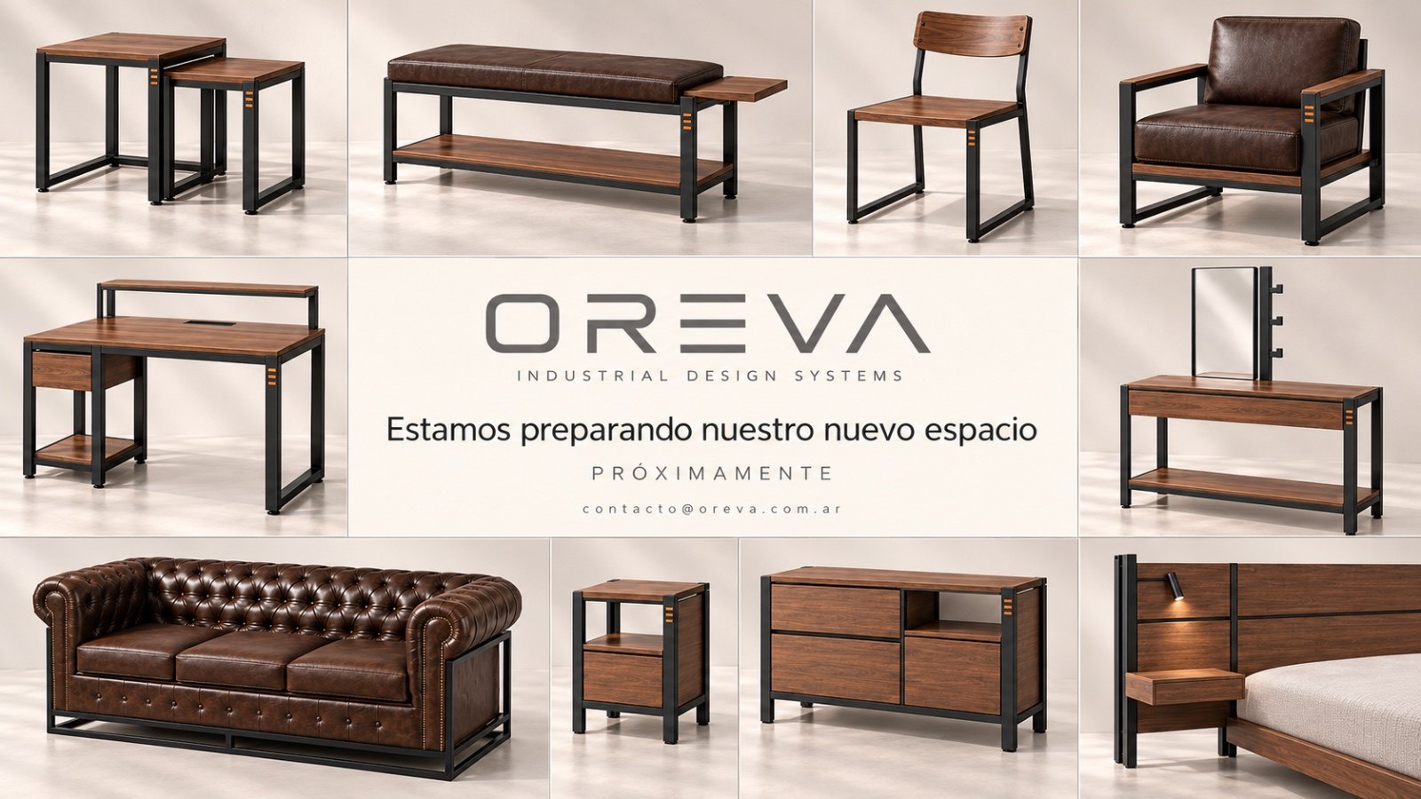 Oreva Industrial Design Systems. Estamos preparando nuestro nuevo espacio. Próximamente. contacto@oreva.com.ar